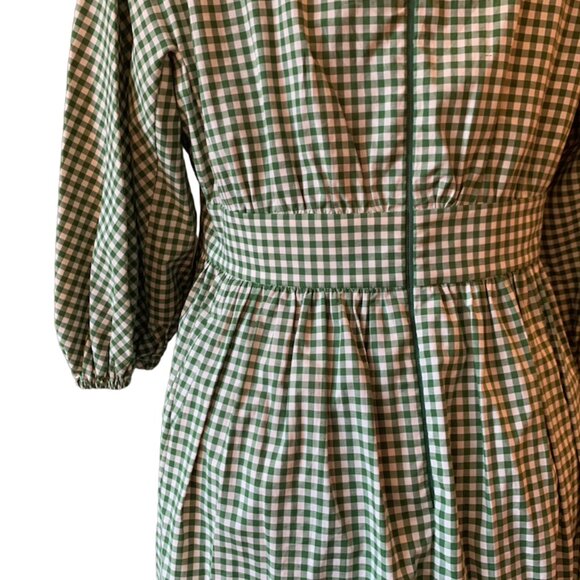 KATE SPADE Mini Gingham Bodega Dress with pockets peasant sleeves - Size: 12 - Picture 8 of 11